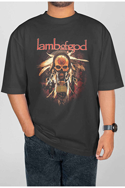 buzagi tasarım ürünleri تي شيرت للجنسين بطباعة رقمية كبيرة الحجم من Lamb of God