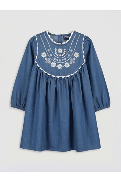 LC Waikiki Bebe Roba Collar Flower Embroidered Girl's Dress from Uzg Store fo...