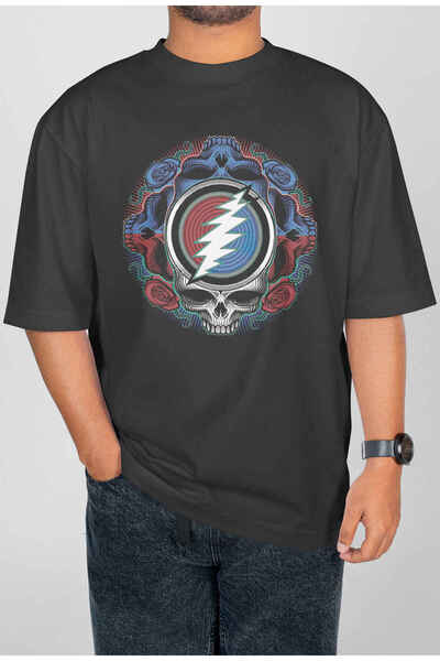 buzagi tasarım ürünleri Cat Fish Digital Print Oversize Unisex T-Shirt
