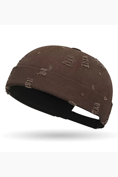 Giraffe Sipersiz Kep Docker Katlamalı Şapka Cap Unisex Erkek/Kadın (Arkası Ay...