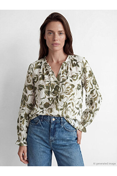 LC Waikiki Tie-Up Roba Collar Floral Blouse for Style Enthusiasts from Uzg Store