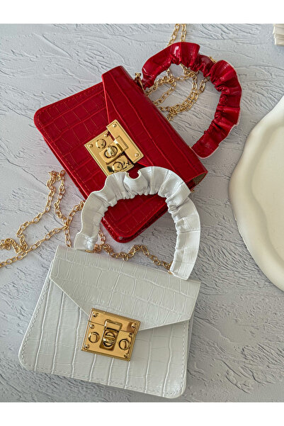 PURPLE'S BİR TUTAM MUTLULUK 2 Pieces Leather-Look Red and White Girls' Bag Se...