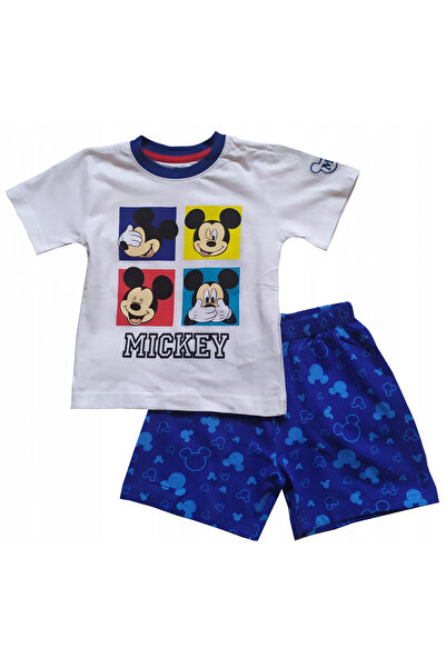 Disney Mickey Mouse Καλοκαιρινές πυτζάμες με κοντά μανίκια, βαμβακερές, με σχ...