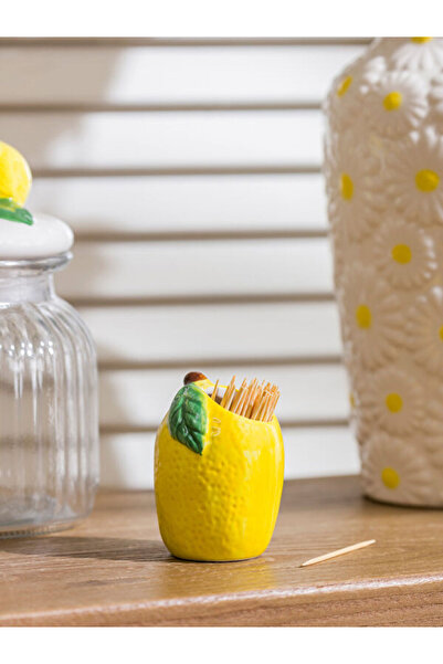 LC Waikiki Lemon Embroidered Ceramic Toothpick Holder for Style Enthusiasts f...
