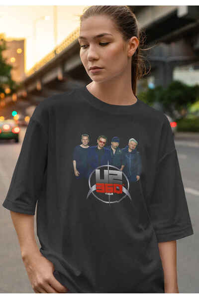 buzagi tasarım ürünleri U2 Digital Print Oversize Unisex T-Shirt