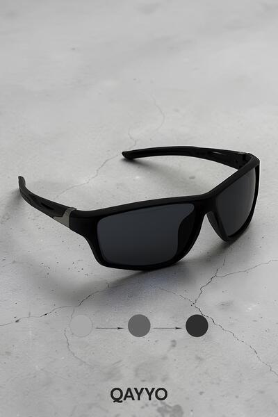 QAYYO Accessories نظارات شمسية Samu Sports بإطار معدني بيضاوي أسود ورمادي للجنسين Uv400