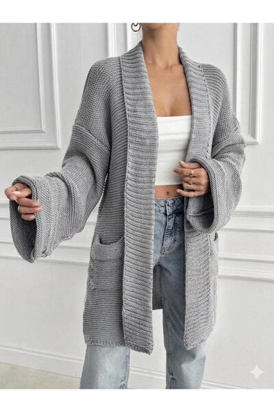 yardıtekstil Knitwear Cardigan 100% Acrylic Jacket with Patterned Collar and ...