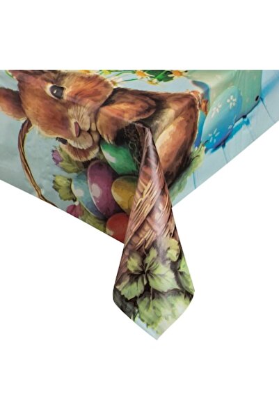 OEM Plastic Party Tablecloth with Bunnies and Easter Eggs 180x120cm