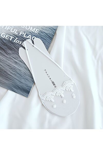 VENTURA STORE White Lace Invisible Socks for Heels Shoes