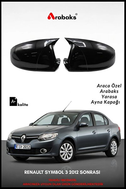 Arabaks RENAULT SYMBOL 3 2012 SONRASI Yarasa Ayna Kapağı 2'li Takım (BATMAN T...