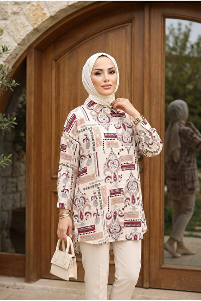 Kirazca Butik Women's Comfortable Patterned Hijab Tunic