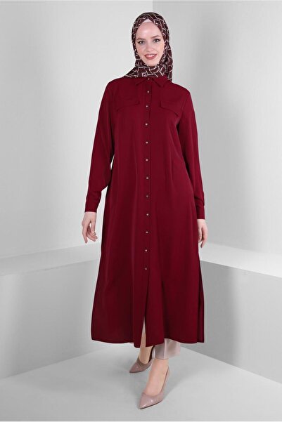 Alvina Shirt Collar Back Embroidered Tunic 43566