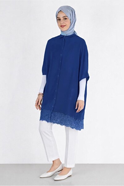 Alvina Τουνίκ με λεπτομέρεια γκιπούρ στο τελείωμα της φούστας 4122