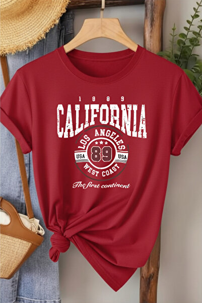 l'eivor Γυναικείο χακί μπλουζάκι California Printed