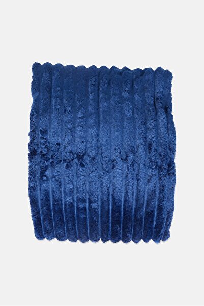 COTTON HOME Double Plushy Quilted Blanket, Dark Blue