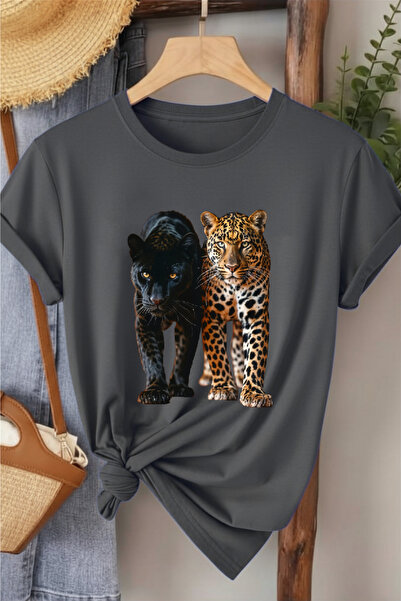 l'eivor Μπλουζάκι από βαμβακερό Leopard Printed