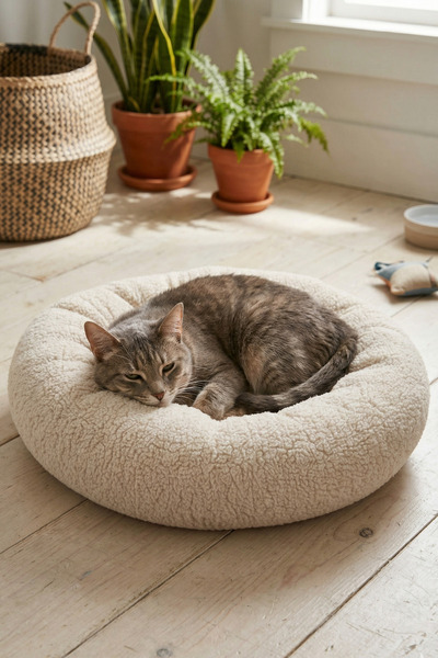 Jungolica Pet Products Teddy Donut Şeklinde, Ultra Yumuşak Kumaşlı, Kaydırmaz...