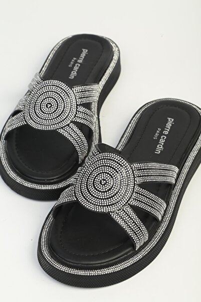 Pierre Cardin Μαύρες γυναικείες παντόφλες PC-7909