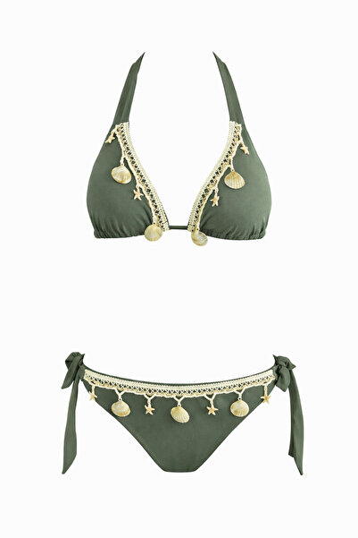 SAILOR moda Üçgen Deniz Yıldızlı Aksesuarlı Bikini Takım