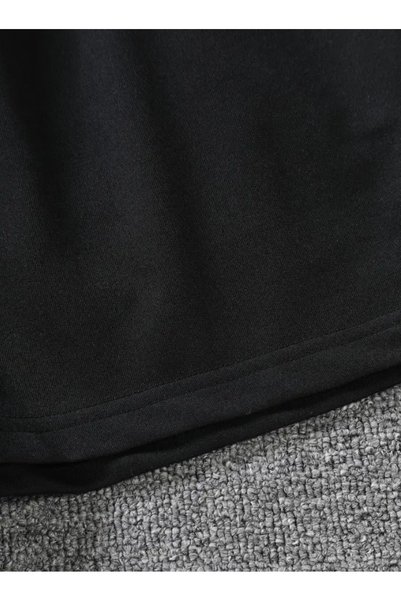 CANDERO Shorts - Men's Black Oversize Relaxed Fit High Waist Lace-Up Casual Shorts