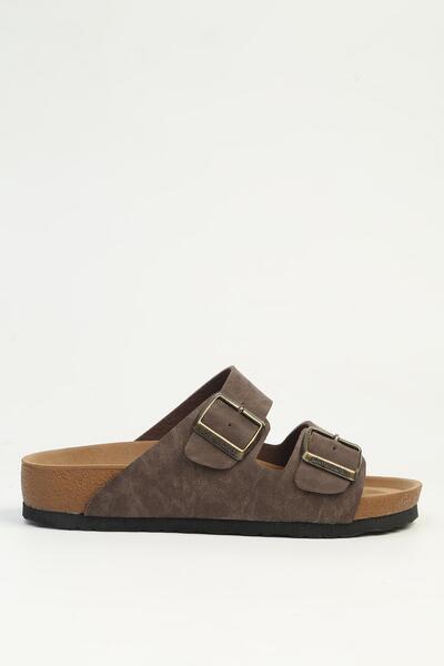 Pierre Cardin Καφέ γυναικείες παντόφλες Nubuck PC-7912