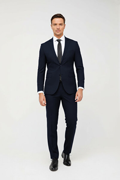 İgs Men's Navy Blue Slim Fit Classic Suit