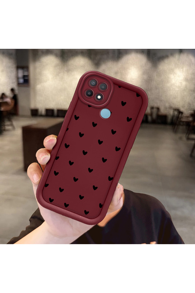 ucuc Oppo A15/A15S Uyumlu Darbeye Dayanıklı Kamera Korumalı Bordo Silikon Bas...