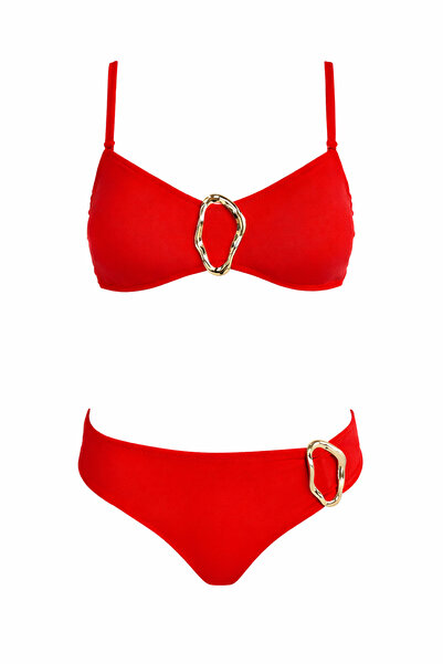 SAILOR moda Σετ γυναικείο μπικίνι χωρίς τιράντες με οβάλ αξεσουάρ