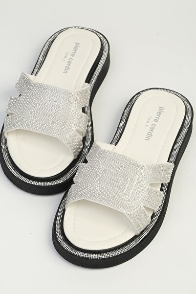 Pierre Cardin Λευκές Γυναικείες Παντόφλες PC-7908