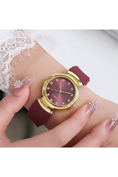 FASHION ساعة يد أنيقة بلون ذهبي للنساء