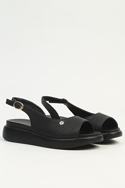 Pierre Cardin Μαύρα γυναικεία σανδάλια PC-7801