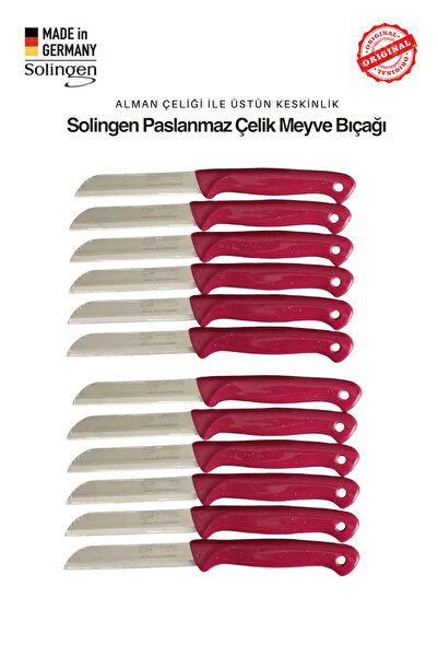 soligen Pembe Simli Meyve ve Sebze Bıçağı Seti 12 Adet – Alman Kalitesi Keski...