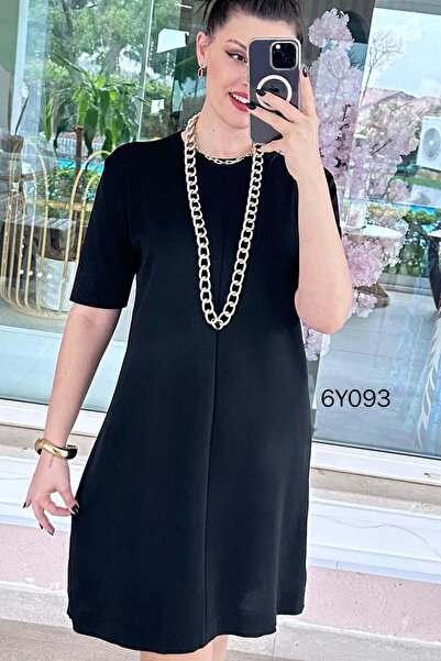 İnce Topuk Κοντομάνικο Πλεκτό Φόρεμα 6y093