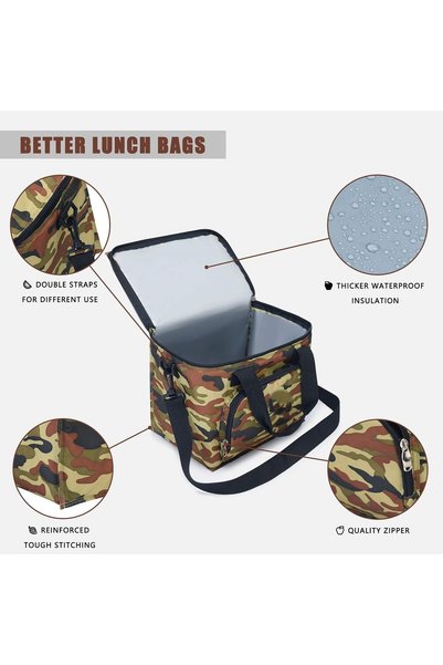 Alcoach Hot & Cold Food Container Bag Foldable Lunch Bag with Food Containers Lunch Bag