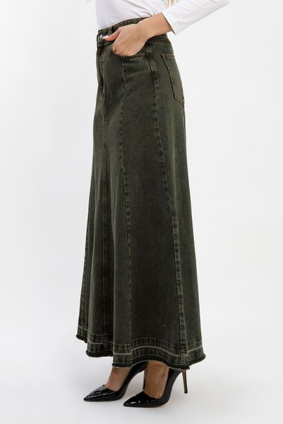 VELLICHOR FUSTĂ DIN DENIM VERDE PENTRU FEMEI, MODEL A