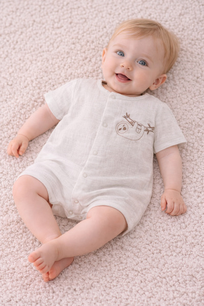 Necix's Baby Boy Summer Muslin Jumpsuit 0-6 Months 5513 5514