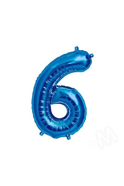 Shop Carnaval Balon din folie, Numărul 6, Culoare albastră, 105 cm, 1 buc.
