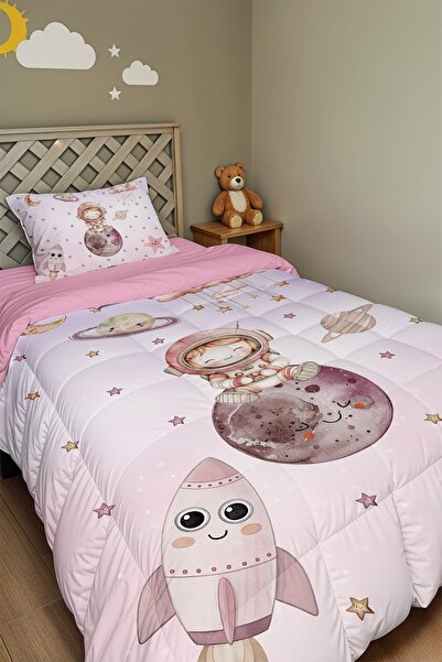 EVPANYA لحاف وغطاء وسادة منقوشان بتصميم Sweet Astronaut's Dream