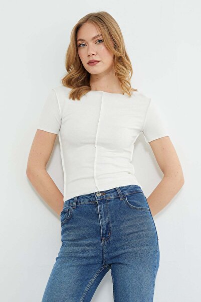 Fulla Moda Tricou cu cusături simple