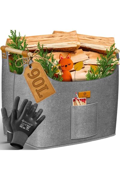KESSER Coș pentru lemne de foc XL – Robust, Decorativ și Versatil