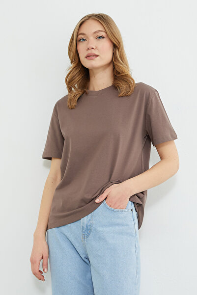 Fulla Moda Basic Crew Neck Oversize T-Shirt