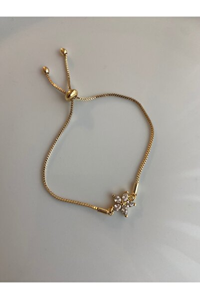 Anetta Jewelry Kadın beyaz renk çiçek model asansör kapama çelik bileklik