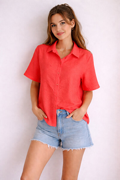 MIRENNA Women's Shirt Woven Comfortable Airy Modal Fabric with Buttons