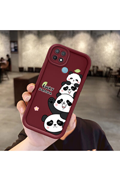 ucuc Oppo A15/A15S Uyumlu Darbeye Dayanıklı Kamera Korumalı Bordo Silikon Bas...