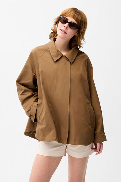 Love My Body Erkek Yaka Kısa Trençkot