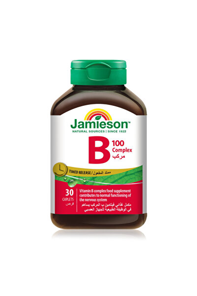 Jamieson فيتامين ب المركب 100، بطيء الإطلاق - 30 كبسولة