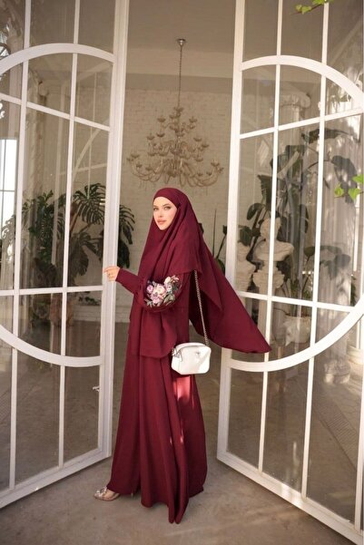 moda4b Set Abaya pentru femei din țesătură Medina, rochie elegantă cu broderi...