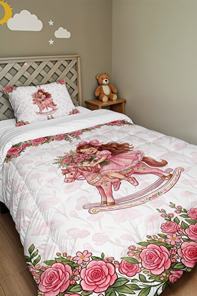 EVPANYA Πάπλωμα και μαξιλαροθήκη με σχέδιο Πριγκίπισσα στον Κήπο των Τριαντάφ...