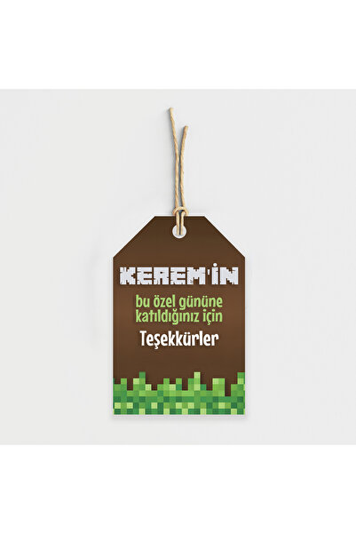 Parti Evreni Minecraft Temalı Kişiye Özel Teşekkür Kartı 8'li