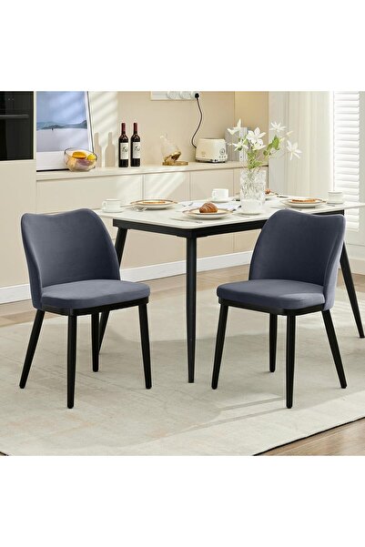 Garvee Dining Chair Set of 2 - Modern Velvet Upholstered Side Chairs with Pad...